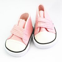Sticky Strap Canvas Shoes Flats Sneakers for 18inch American Doll - Green