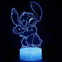 Stitch LED Night Light, Stitch 16 Colors 3D Acrylic Table Lamp, Child Bedroom Sleeping Night Lamp Decor Light（YZ-1028)