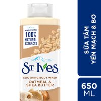 St.Ives Sữa Tắm St. Ives Soothing Body Wash Oatmeal & Shea Butter Yến Mạch Và Bơ 650ml