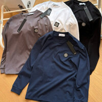 Stone island 100% cotton thêu Logo Áo thun nam dài tay