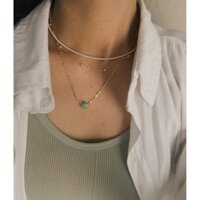 Stone necklace - Dây chuyền đá (màu xanh lá + màu tím)