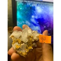 Stone thạch Anh trắng pha lê tự nhiên trong suốt vàng Citrine thanh tẩy thiền định tarot cực mạnh Clearly Stone 94