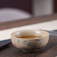Stoneware Teacup Trà Cốc Gốm Đơn Cốc Pu 'er Cốc Trà Cốc Nhỏ Retro Dày Bùn Master Cup Kung Fu Tea Set 1.10.1