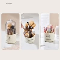 Storage Box Plastic Cosmetic Storage Box Dust-proof Rotating Makeup Brush Bucket