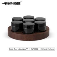 Storage Canister Set 7 glass + walnut tray ( WP5599 )