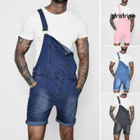 Str-denim Quần Short Tổng Thể Màu Trơn Dây Đeo Vai Mùa Hè Hip Hop Có Thể Điều Chỉnh Ngắn Jean Jumpsuit Dạo Phố