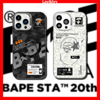 Street Classic BAPE Ngụy trang Ape-Man Khung ống kính mạ điện Vỏ điện thoại sạc từ tính Thích hợp cho IPhone 15ProMax 14 14Pro 14Max 13ProMax 12 12ProMax 11
