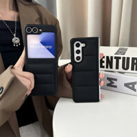 Street Classic Màu Trơn Xuống Áo Khoác Có Thể Gập Lại Ốp Lưng Điện Thoại Thích Hợp Cho Samsung Galaxy Z Fold6 Fold5 Fold4 ZFlip6 Flip5 Flip4