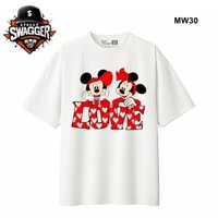 Street Swagger Brand Tổng hợp các mẫu áo thun trắng Disney Mickey Mouse, áo phông cute MW32 MW30