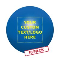 Stress Balls - Round Foam Ball Squishy Toy - 10 Pack - Customizable Text, Logo - Hand Stressballs - Perfect for Your Desk, Office, or Home - Blue