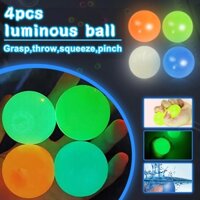 Stress Reliever Sticky Squeezy Ball & Luminous Squishy Balls Glow In The Dark Stick Wall Toy Globbles Decompression Toy Sticky Target Ball Catch Throw Ball