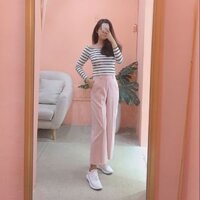 Stripe tee free size, Pink cullotes size S