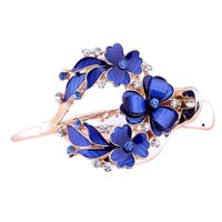 Strong Large Flower Hair Clip Bling Formal Hairpin Clamp Easy Bun Maker Red - Blue