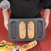 Strongaroetrtr Hot Dot Bun Chảo, Thép Carbon đục lỗ Chống dính Hotdog Bun Khuôn Bánh mì Hình thức Bánh mì nướng bánh mì Baguette Mini giòn cho Hot VN