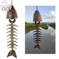 Strongaroetrtr Ngoài Trời Làm Dịu Giai Điệu Vườn Sân Nhà Hiên Nhà Treo Trang Trí Xương Cá Gang Chuông Gió Kim Loại Retro Chuông Gió VN