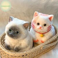 Strongaroetrtu Thực Phẩm Silicone Cat Taba Squishy Silicone Fuzzy Kitten Handmade Mushy Cat Bóp Đồ Chơi Mochi Thư Giãn Tay Giải Phóng Căng Thẳng Quà Tặng VN