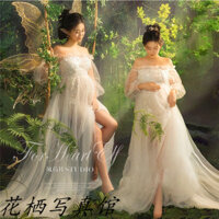 Studio chụp ảnh bà bầu chụp ảnh quần áo bà bầu chụp ảnh bà bầu chụp ảnh bà bầu mẫu mới ảnh nghệ thuật váy trắng đơn giản tươi tắn quần áo chụp ảnh bà bầu