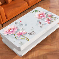 study table stickers decorative tablecloths tablecloths Khăn trải bàn 3d Ảnh hưởng ba chiều Phong cách Trung Quốc mới Chống thấm dầu Chống bỏng Cà phê thủy tinh mềm dùng một lần