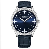 Stuhrling Original Mens Dress Watch Slim Analog Watch with a Genuine Leather Strap Minimalist Wrist Watch with Quartz Movment Watches for Men