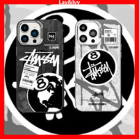 Stussy Black 8 Bida Khung ống kính mạ điện Vỏ điện thoại sạc từ tính có giá đỡ có thể tháo rời từ tính Thích hợp cho IPhone 15ProMax 14 14Pro 14Max 13ProMax 12 12 12ProMax 11