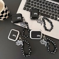 Stussy with Ball 8 Bead bracelet AirPods Case Earphone Cover compatible for AirPods 4 1/2 3rd gen pro 2  Wireless Bluetooth headset Protection Case casing