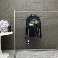 Stussy X MOUNTAIN HARDWEAR FW24 Nam Nữ Thiết Kế Khâu Màu In Logo Áo Thun Tay Dài Cổ Tròn