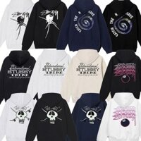 Stussy2025 Áo nỉ có mũ trùm đầu tám in mới Áo khoác chui đầu nam và nữ