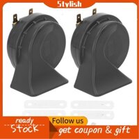 Stylish365 2 Pcs Car Horn 130dB Super Loud Waterproof Double Electric Snail for Motorcycle Truck Ship 12V