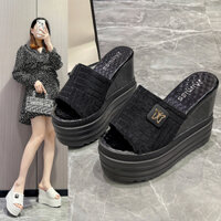 Stylishion Buttery Nữ Nêm Dép 12cm Giày Cao Gót Thanh Lịch Giày Chống Trơn Trượt Slingback