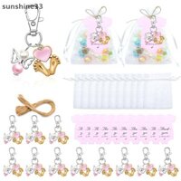 Su 24 Bộ ủng hộ tiệc tắm cho bé Bao gồm vòi hoa sen cho bé Móc khóa thiên thần Thẻ cảm ơn Túi Organza cho bé tắm Tiệc sinh nhật n