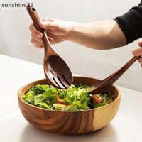 Su Gỗ Thìa Lớn Nĩa Bộ Dao Kéo Phong Cách Nhật Bản Tay Cầm Dài Phục Vụ Salad Muỗng Bộ Đồ Ăn Dụng Cụ Nhà Bếp Bộ Đồ Ăn n