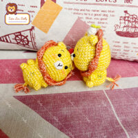 Sư tử đội trái cây bằng len, Gấu bông sư tử - Tiệm Len Dolly (quà cho bé trai, đồ chơi cho bé, móc khoá thú bông,...)