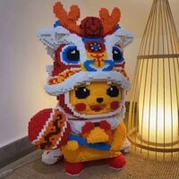 Sư Tử Vũ Hổ Pikachu Tương Thích Lego Khác Nhau Múa Sư Tử Khối Xây Dựng Đồ Chơi Trang Trí Phòng Khách Tinh Tế Trang Trí Quà Tặng SDFRD56