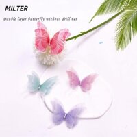 Sữa 20 Miếng Dán Bướm Vải Organza, Miếng Dán Thêu Bướm Voan Trong Suốt, Bốn Lớp Màu Gradient Quần Áo May Miếng Dán Cô Dâu Phụ Kiện Tóc