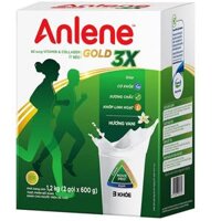 Sữa Anlene Gold 3X hộp giấy 1.2kg hương vani, trên 40 tuổi