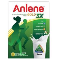 Sữa Anlene Gold 3X hộp giấy 440g hương vani, trên 40 tuổi