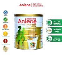 Sữa Anlene Gold 5X hương vani hộp 800g cho người rên 40 tuổi.