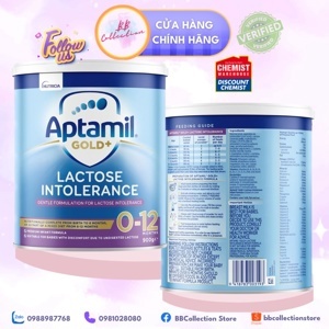 Sữa Aptamil Gold Lactose Intolerance cho bé bất dung nạp lactose hộp 900g