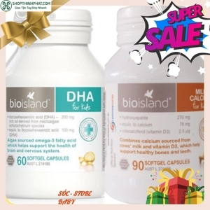 Viên sữa bổ sung canxi cho bé Bioisland Milk Calcium - 90 viên