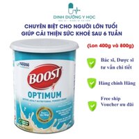 Sữa Boost Optimum của hãng Nestle Thụy Sỹ Dinh dưỡng cho người lớn tuổi hộp 400g và 800g