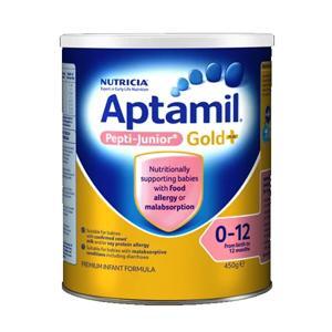 Sữa bột Aptamil Pepti Junior Gold+ 450g (cho bé dị ứng đạm sữa bò từ 0 đến 12 tháng tuổi)