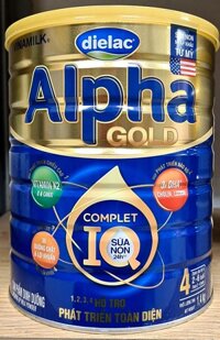 Sữa bột Dielac Alpha Gold IQ Step 4 - Hộp thiếc 1500g dành cho trẻ 2-6 tuổi