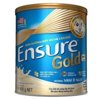 Sữa bột Ensure Gold Abbott hương Vani  ít ngọt hộp 400g
