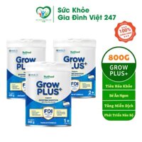 Sữa Bột Grow Plus Nutifood (Xanh) 800G Số 0+,1+,2+ - Tiêu Hoá Khoẻ, Bé Tăng Cân