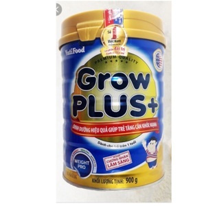 Sữa bột Nutifood Grow Plus + Suy dinh dưỡng - hộp 900g (dành cho trẻ từ 1 tuổi trở lên bị suy dinh dưỡng)