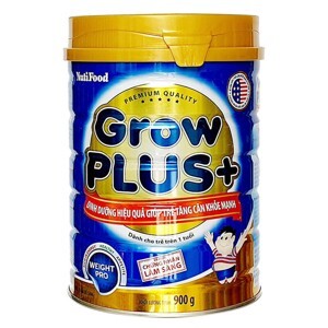 Sữa bột Nutifood Grow Plus + tăng cân - hộp 900g (dành cho trẻ em từ 1 tuổi trở lên bị thiếu cân)