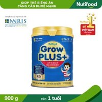 Sữa bột GrowPLUS+ Xanh  lon 900g giúp bé biếng ăn tăng cân mạnh khỏe