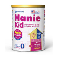 Sữa bột Hanie Kid 0+ lon 900g cho trẻ biếng ăn, suy dinh dưỡng