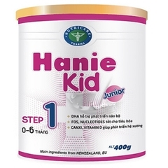 Sữa bột Hanie Kid 1 dành cho trẻ biếng ăn & suy dinh dưỡng 0-6 tháng tuổi (400g)