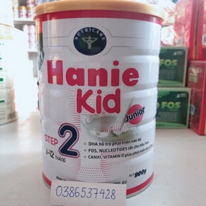 Sữa bột Hanie Kid 2 dành cho trẻ biếng ăn & suy dinh dưỡng 6-12 tháng tuổi (900g)